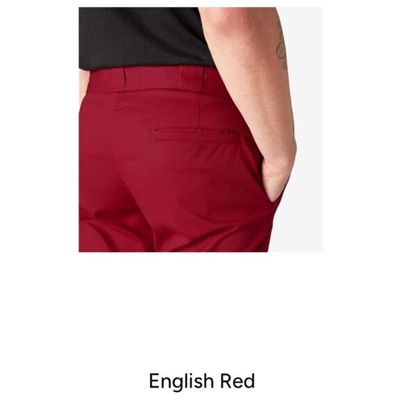 FLEX Skinny Fit Double Knee Work Pants 34W x 32L - RED - Picture 7 of 9
